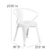 Emma and Oliver Commercial Grade 4 Pack Metal Indoor-Outdoor Chair with Arms